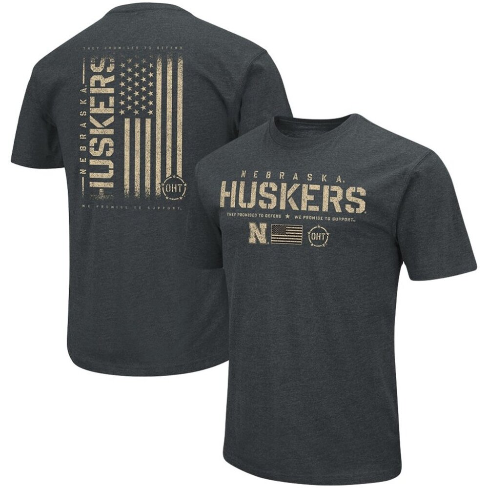 Nebraska Huskers OHT Military Appreciation T-Shirt Men’s Large Colosseum Black